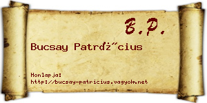 Bucsay Patrícius névjegykártya